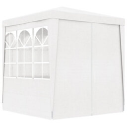 Walplus Professional Party Tent Garden Gazebo Canopy With Side Walls 2.5X2.5 M White 90 G/mâ² - thumbnail 4