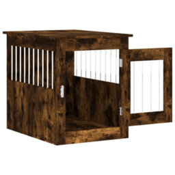 Walplus Smoked Oak Dog Crate Furniture End Table 55X75X65 Cm Engineered Wood - thumbnail 6