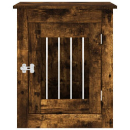 Walplus Smoked Oak Dog Crate Furniture End Table 55X75X65 Cm Engineered Wood - thumbnail 7