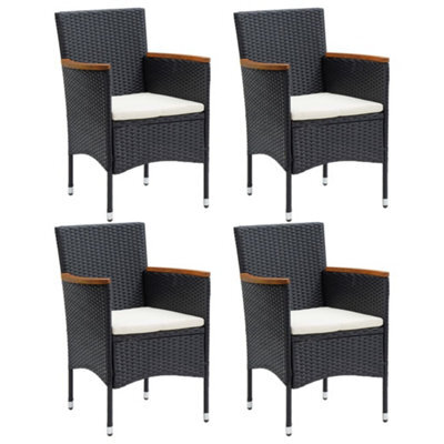 Berkfield Garden Dining Chairs 4 Pcs Poly Rattan Black - image 1