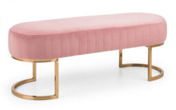 iLikeStores Velvet Cushion Bench - Dusk Pink