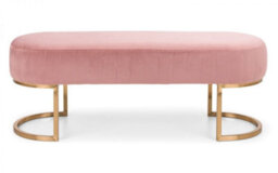 iLikeStores Velvet Cushion Bench - Dusk Pink - thumbnail 2