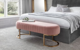 iLikeStores Velvet Cushion Bench - Dusk Pink - thumbnail 6