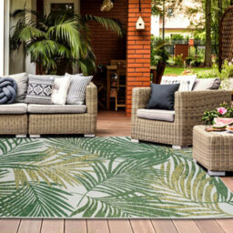 Homeart Outdoor Indoor Rug, Easy Clean, Uv Weather Resistant Rug For Patio, Gardenpalm Green,80X150Cm - thumbnail 4