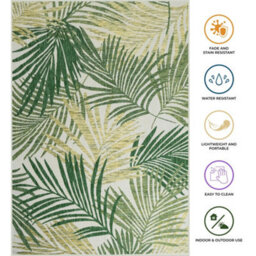 Homeart Outdoor Indoor Rug, Easy Clean, Uv Weather Resistant Rug For Patio, Gardenpalm Green,80X150Cm - thumbnail 7