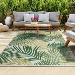 Homeart Outdoor Indoor Rug, Easy Clean, Uv Weather Resistant Rug For Patio, Gardenpalm Green,80X150Cm