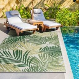 Homeart Outdoor Indoor Rug, Easy Clean, Uv Weather Resistant Rug For Patio, Gardenpalm Green,80X150Cm - thumbnail 2