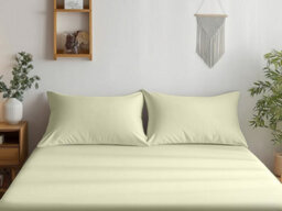 Luxury 400Tc Sateen Cotton Housewife Pillowcase Pair Hotel Quality Envelope Closing Cream