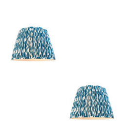 Loops Elegant Set Of 2 Handcrafted Marlin Blue Lamp Shades - 40Cm Tapered Design - thumbnail 1