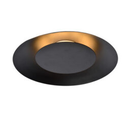 Lucide Foskal Modern Flush Ceiling Light 34.5Cm- Led - 1X12W 2700K - Black - thumbnail 1
