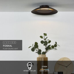 Lucide Foskal Modern Flush Ceiling Light 34.5Cm- Led - 1X12W 2700K - Black - thumbnail 3
