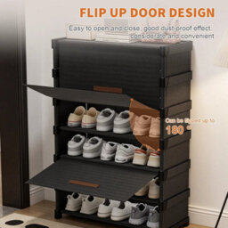 3 Drawer Shoe Cabinet Cupboard Storage Footwear Stand Dustproof Rack - thumbnail 5