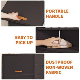 3 Drawer Shoe Cabinet Cupboard Storage Footwear Stand Dustproof Rack - thumbnail 3