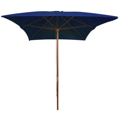 Berkfield Elegant Outdoor Parasol With Wooden Pole Blue 200X300 Cm - image 1