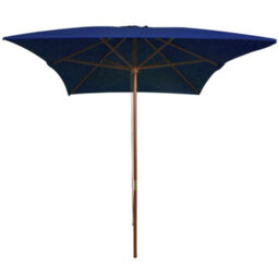 Berkfield Elegant Outdoor Parasol With Wooden Pole Blue 200X300 Cm
