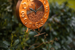Garden Clock Hanging Bird Feeder - Copper Effect - thumbnail 4