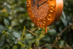 Garden Clock Hanging Bird Feeder - Copper Effect - thumbnail 6