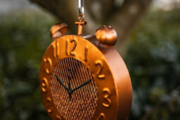 Garden Clock Hanging Bird Feeder - Copper Effect - thumbnail 5
