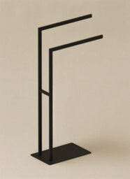 Cosmic Towel Stand, Two Towel Rails, Freestanding, Matt Black, Essentials Collection - thumbnail 1