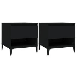 Vidaxl Side Tables 2 Pcs Black 50X46X50 Cm Engineered Wood - thumbnail 2