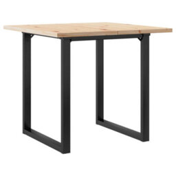 Berkfield Dining Table O-Frame 90X90X75.5 Cm Solid Wood Pine And Steel - thumbnail 2