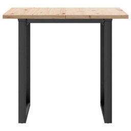 Berkfield Dining Table O-Frame 90X90X75.5 Cm Solid Wood Pine And Steel - thumbnail 4