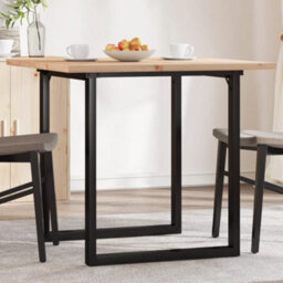 Berkfield Dining Table O-Frame 90X90X75.5 Cm Solid Wood Pine And Steel