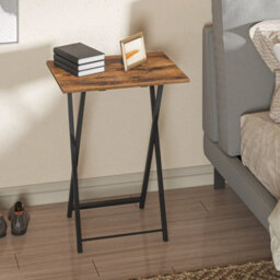 Folding Snack Table Side Table Tv Tray Table End Table Brown - thumbnail 3