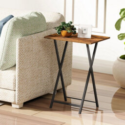 Folding Snack Table Side Table Tv Tray Table End Table Brown - thumbnail 4