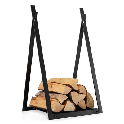 Gainoom Firewood Black Log Rack Heavy Duty Firewood Holder With Stable Triangular Structure - image 1