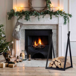 Gainoom Firewood Black Log Rack Heavy Duty Firewood Holder With Stable Triangular Structure - thumbnail 3