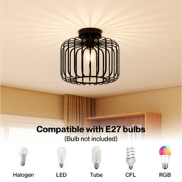 Emitto Ceiling Light Industrial Chandelier Metal Pendant Lamp Bedroom E27 - thumbnail 6