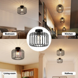 Emitto Ceiling Light Industrial Chandelier Metal Pendant Lamp Bedroom E27 - thumbnail 7