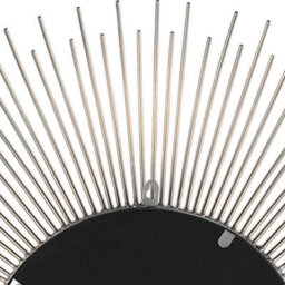 Beliani 80Cm Silver Sunburst Wall Mirror - Round Framed Vanity And Decorative Mirror - thumbnail 4