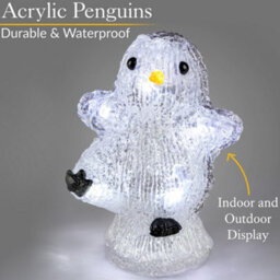 Christow Christmas Set Of 5 Led Light Up Penguins Decoration - thumbnail 4