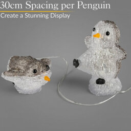 Christow Christmas Set Of 5 Led Light Up Penguins Decoration - thumbnail 5