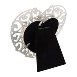 Happy Homewares Heart Themed 4X4 Silver Picture Frame With Small Diamante Crystals - thumbnail 5