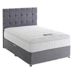 Divan Base Direct Dura Beds Silver Active 2800 Pocket Sprung Divan Bed Set 6Ft Super King 4 Drawers- Plush Velvet Silver - thumbnail 1