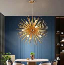 Chandelier Ceiling Light Chandelier 9Lights Sputnik Pendant Lights Gold - thumbnail 4