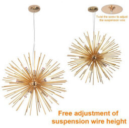 Chandelier Ceiling Light Chandelier 9Lights Sputnik Pendant Lights Gold - thumbnail 6