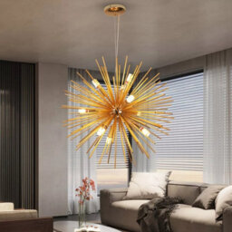 Chandelier Ceiling Light Chandelier 9Lights Sputnik Pendant Lights Gold - thumbnail 2