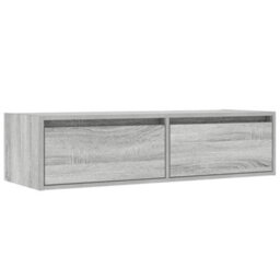Berkfield Tv Cabinet With Led Lights Grey Sonoma 100X35.5X25 Cm - thumbnail 6