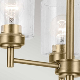 Luminosa Lighting Elstead Kichler Winslow Multi Arm Pendant Ceiling Light Classic Natural Brass 3X E27 - thumbnail 4