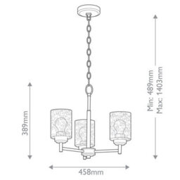 Luminosa Lighting Elstead Kichler Winslow Multi Arm Pendant Ceiling Light Classic Natural Brass 3X E27 - thumbnail 3