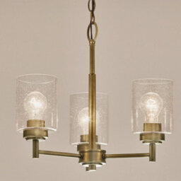 Luminosa Lighting Elstead Kichler Winslow Multi Arm Pendant Ceiling Light Classic Natural Brass 3X E27 - thumbnail 2