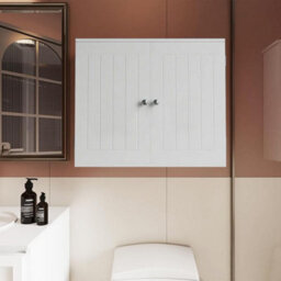 White Bathroom Wall Cabinet Storage 2 Door Cupboard Mdf Shelves Vanity Unit - thumbnail 8