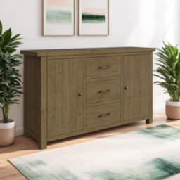 Fwstyle Large 2 Door 3 Drawer Solid Pine Sideboard