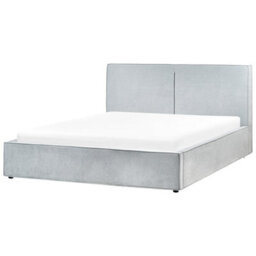 Beliani Ottoman Bed Chenille Moissac 180 X 200 Cm (Eu Super King) Light Blue - thumbnail 4