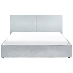 Beliani Ottoman Bed Chenille Moissac 180 X 200 Cm (Eu Super King) Light Blue - thumbnail 7