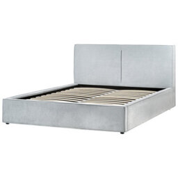 Beliani Ottoman Bed Chenille Moissac 180 X 200 Cm (Eu Super King) Light Blue - thumbnail 6